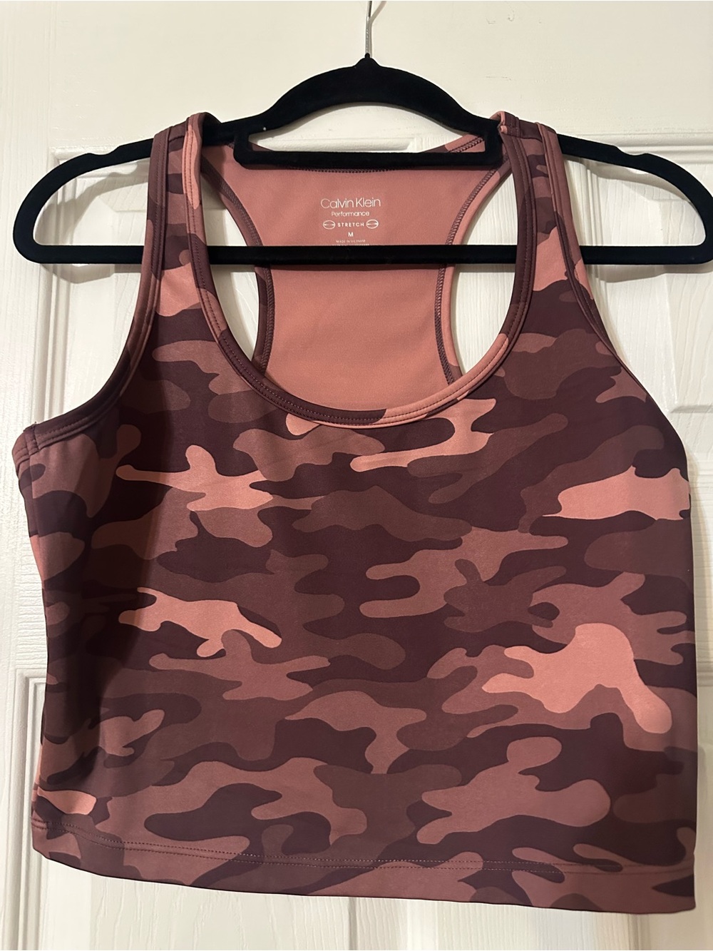 Calvin Klein Rose Camo Racerback Sports Bra